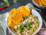 Quinoa crémeux aux poivrons et nachos au cheddar