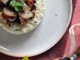 Risotto au gorgonzola et poulet aux champignons