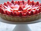 Tarte aux fraises, crème pâtissière à la fleur d'oranger