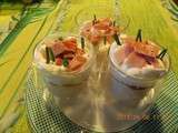 Verrine de mousse de jambon et tomate en sauce