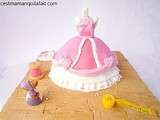 Gateau robe de cendrillon rose de disney tuto complet pate a sucre