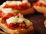 ### Tartines pizza à la Viande végétarienne ###