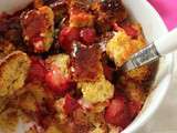 Brioche perdue aux fraises en pudding au micro ondes