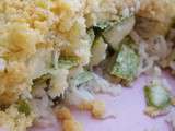 Crumble de courgettes, chevre et menthe