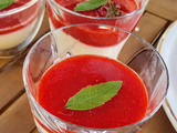 Panna cotta, à la verveine et sa gelée de fraises