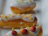 Eclairs au citron et fraises des bois