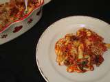 Gratin de mini quenelles aux champignons de Paris et à la sauce tomate