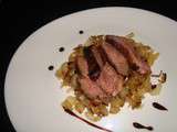 Magret de canard aux oignons