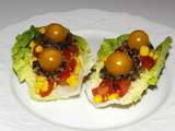 Salade de tomates cerise au maïs et au tartare de la mer