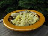 Tajine de poulet, pommes de terre et chou vert