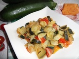 Courgettes et tomates cerise au beurre au piment d’Espelette