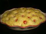 Gratin polenta, tomates cerises et basilic