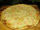 Tarte aux crevettes et à la rillettes de thon façon flammekueche