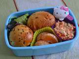 Bento #133 Petits hamburgers maison au fromage à raclette