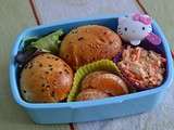 Bento #133 Petits hamburgers maison au fromage à raclette