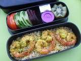 Bento #140 Papillotes de crevettes au citron confit ww