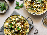 Clafoutis de courgettes, feta et menthe