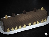 Bûche rhubarbe, verveine, chocolat