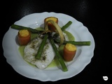 Cabillaud, asperges et carottes