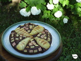 Gâteau au chocolat, aux poires et à la rhubarbe