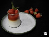 Panna cotta menthe-verveine, coulis de fraise