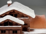 Bûche de Noël au chalet aux saveurs de vanille pécan et chocolat au lait