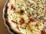 Quiche aux tomates fraîches, fromage de chèvre et basilic