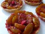 Tartelettes aux mirabelles et aux pralines roses