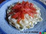 Tagliatelles au saumon fumé, à la crème et au citron