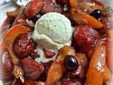 Fruits d'été à la plancha et glace vanille