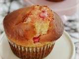 Muffins aux pralines roses et chocolat blanc