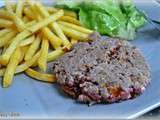 Steak aller/retour aux tomates séchées et oignons frits