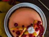 Tarte framboises amandes et mousse de pêches