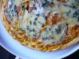 Omelette aux oignons nouveaux et à la fourme d'Ambert