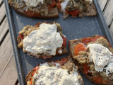 Toasts d’aubergines, sauce tomate et burrata de Gill Meller