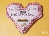 Cœur Valentin Quatre Quart breton au citron, face a