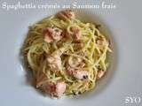 Spaghettis Crémés au Saumon frais et Herbes Aromatiques