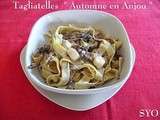 Tagliatelles aux girolles, noix, Roquefort et saint-Jacques de Mamigoz