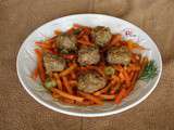 Boulettes à l'orientale avec ses carottes au safran et fleur d'oranger