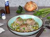 Boulettes de boeuf moelleuses et ses petits pois navets