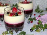 Mousse de citron sur un coulis de fruits rouges