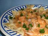 Papillons aux crevettes sauce whisky ( pour 1 pers)