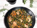 Poulet braisé aux lentilles et aux légumes