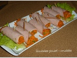 Roulades poulet crudités