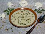 Soupe de chou-fleur et navets au St Moret