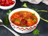 Soupe de lentilles corail et ses petits légumes au chorizo