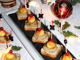 Toasts au boudin blanc et billes de pommes