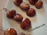 Brochettes de champignons marinés à la sauce soja