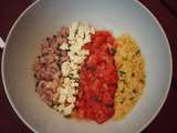 Salade de lentilles corail, tomates et feta