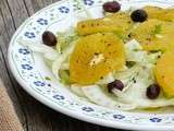 Belle salade d'hiver aux fenouils, oranges et olives